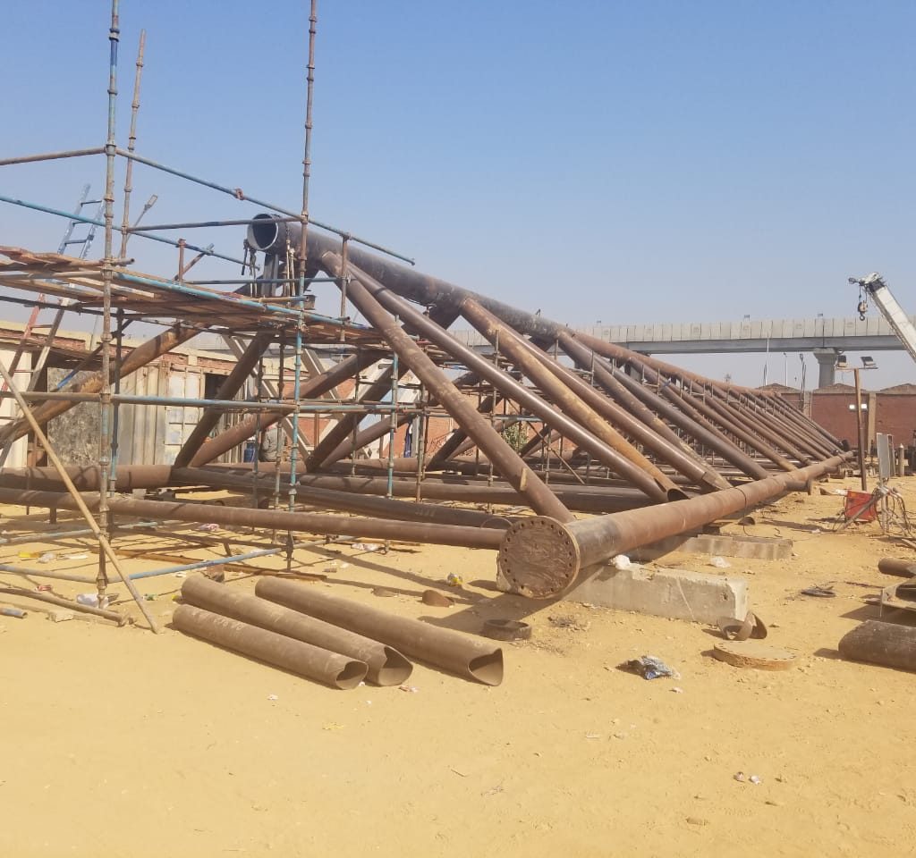 Hub space truss, Greater Cairo Metro Adly Mansour Station