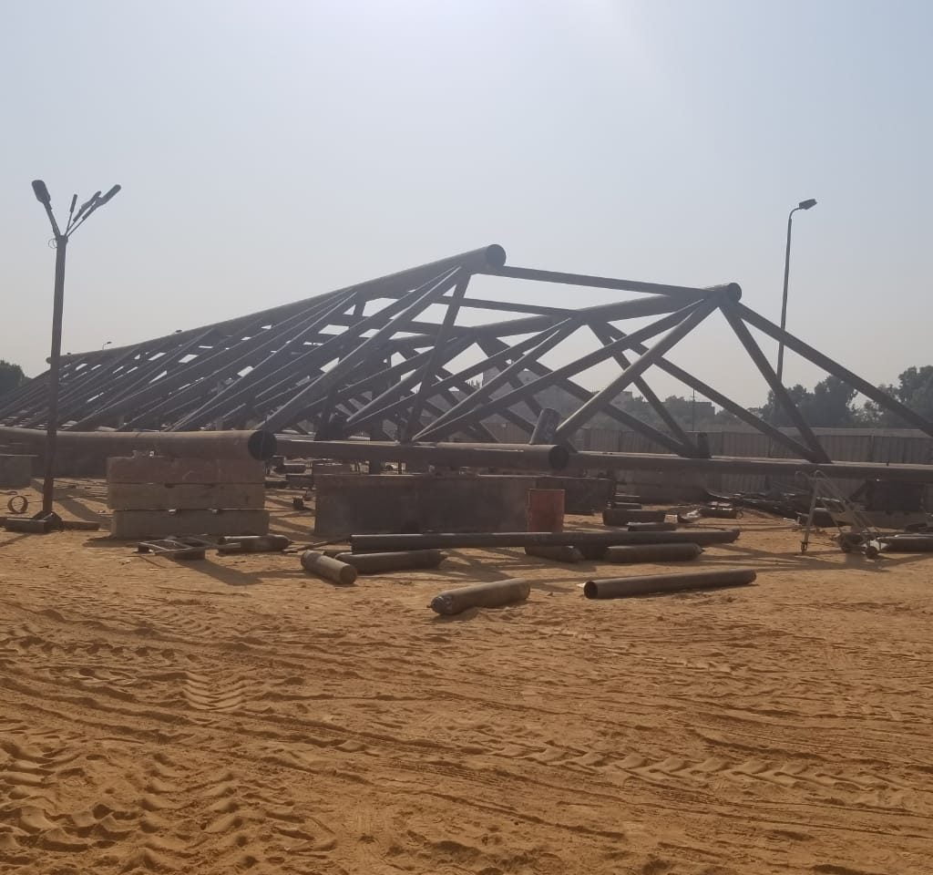 Hub space truss, Greater Cairo Metro Adly Mansour Station