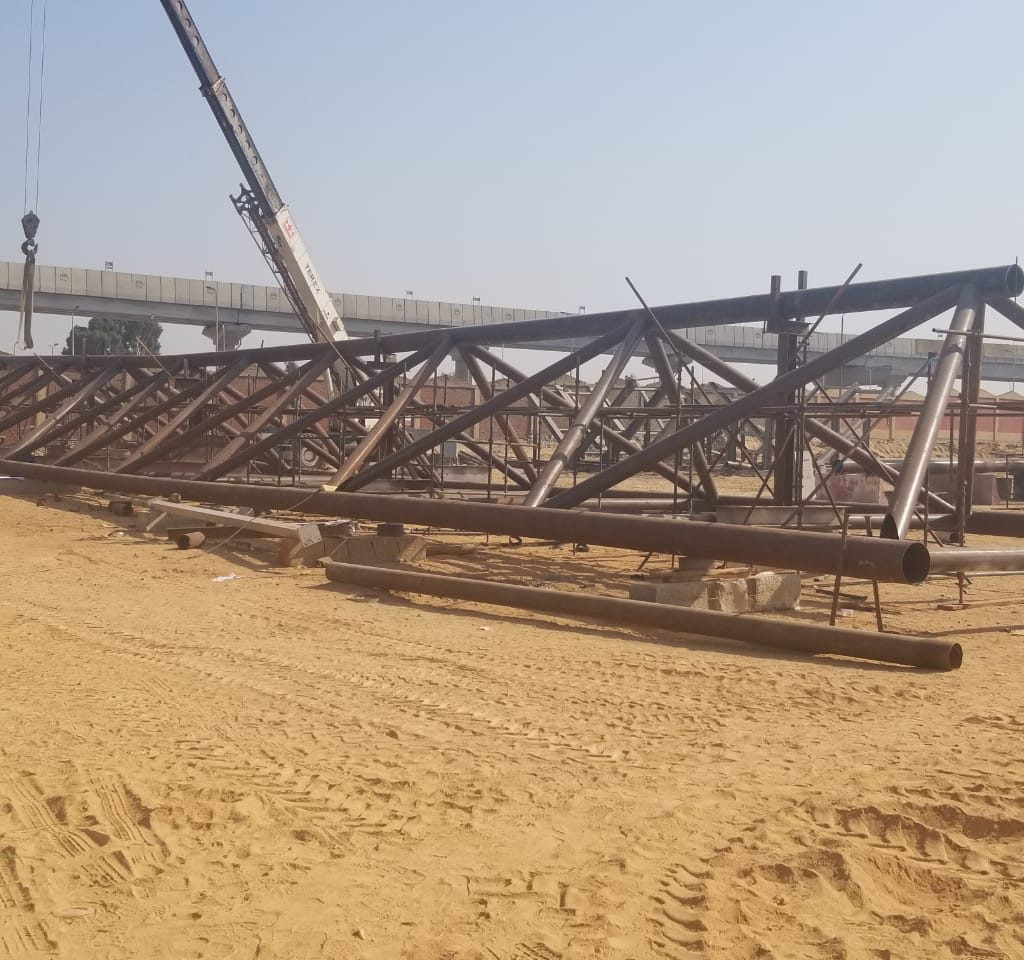 Hub space truss, Greater Cairo Metro Adly Mansour Station