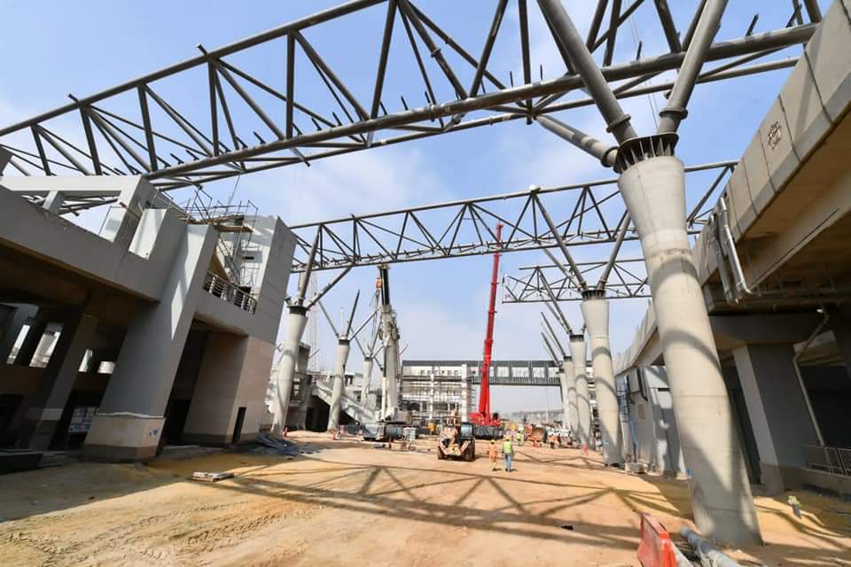 Hub space truss, Greater Cairo Metro Adly Mansour Station