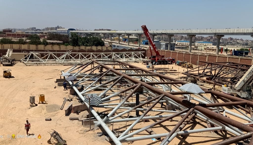 Hub space truss, Greater Cairo Metro Adly Mansour Station