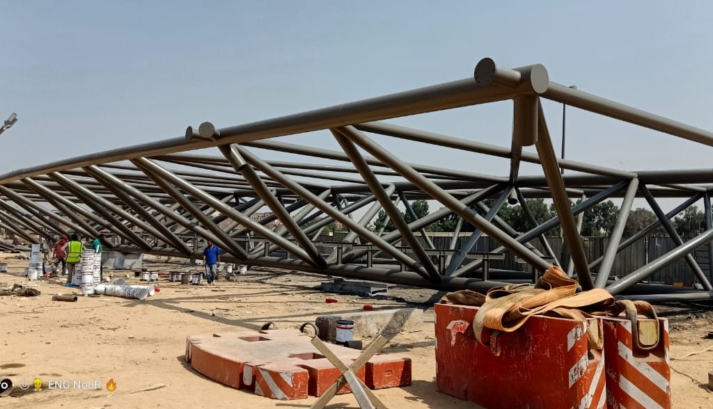 Hub space truss, Greater Cairo Metro Adly Mansour Station