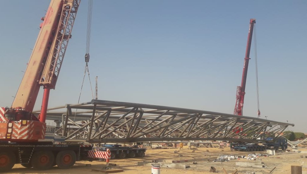 Hub space truss, Greater Cairo Metro Adly Mansour Station